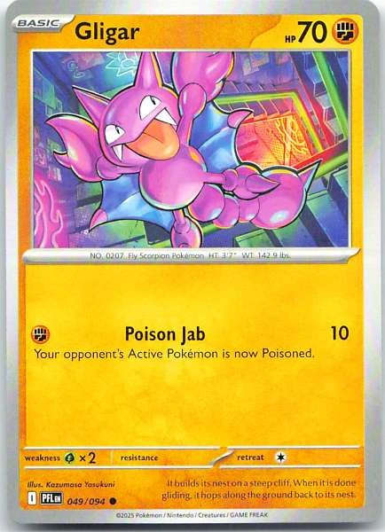 Gligar 049/094 Phantasmal Flames Common NM Pokemon TCG