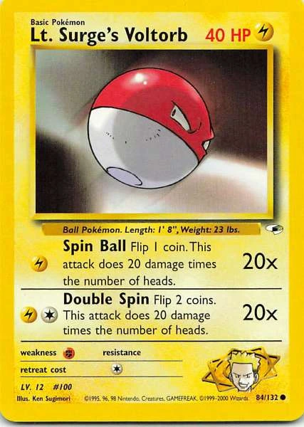 Lt. Surge's Voltorb - Gym Heroes #84