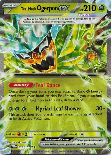 Teal Mask Ogerpon ex - Twilight Masquerade #025