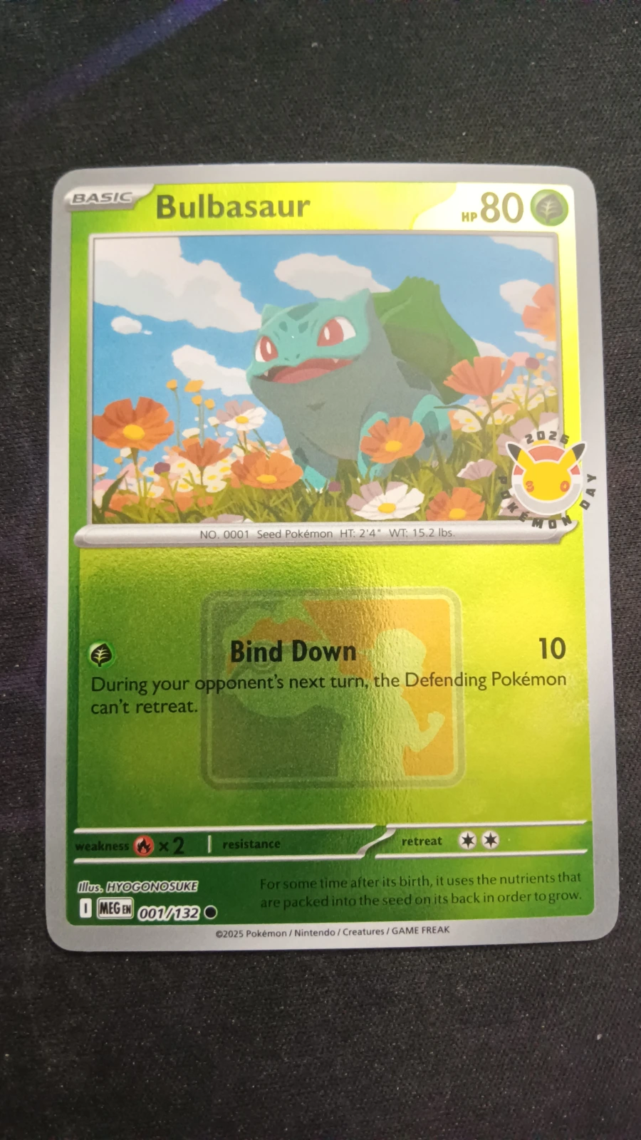 Bulbasaur 001/132 Holo - 30th Anniversary Pokemon Day 2026 (League Card Promo)
