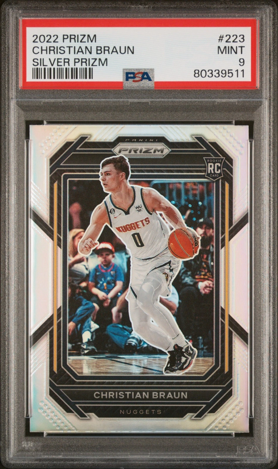 2022 PANINI PRIZM #223 CHRISTIAN BRAUN SILVER PRIZM PSA 9