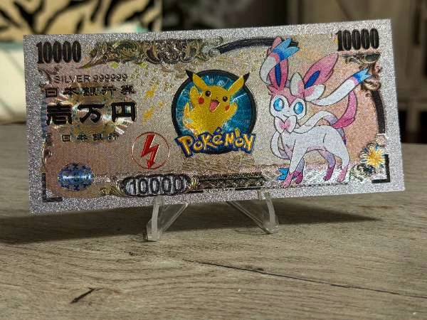 Pokemon Pikachu and Sylveon Gold Plated Banknote - N/A #N/A