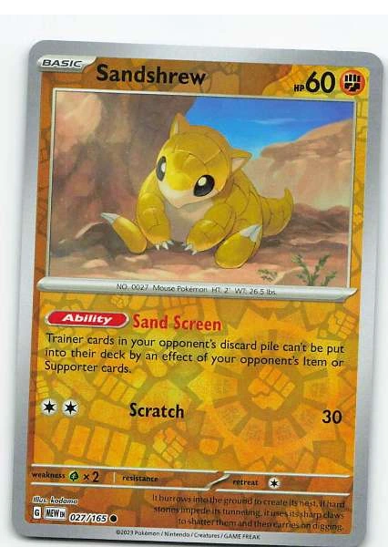 Sandshrew 027/165 Reverse Holo - Scarlet & Violet—151 #027/165