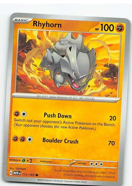 Rhyhorn 111/165 - Scarlet & Violet—151 #111/165