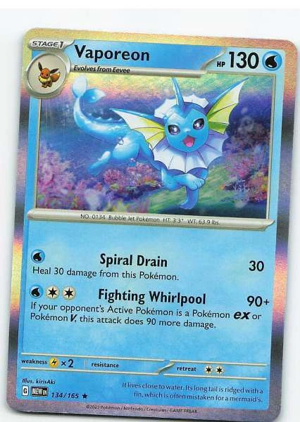 Vaporeon 134/165 Holo - Scarlet & Violet—151 #134/165