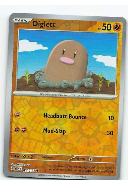Diglett 050/165 Reverse Holo - Scarlet & Violet—151 #050/165