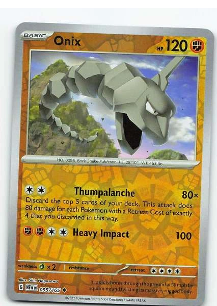 Onix 095/165 Reverse Holo - Scarlet & Violet—151 #095/165