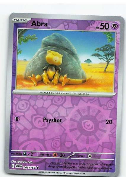Abra 063/165 Reverse Holo - Pokémon Scarlet & Violet: 151 #063/165