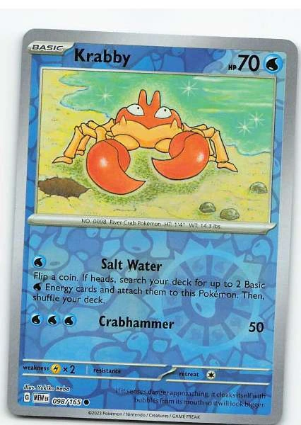 Krabby 098/165 Reverse Holo - Pokémon Scarlet & Violet: 151 #098/165