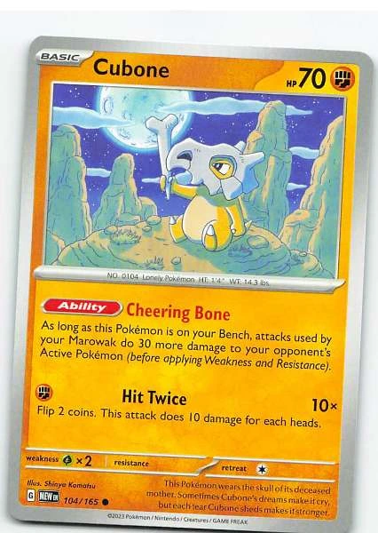 Cubone 104/165 - Scarlet & Violet: 151 #104/165