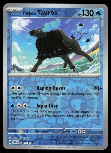 Paldean Tauros Reverse Holo - Paldea Evolved #041/193