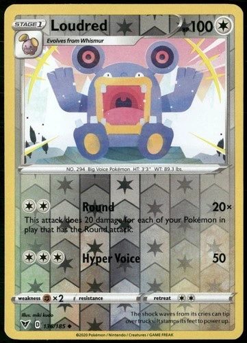 Loudred Reverse Holo - Vivid Voltage #138/185