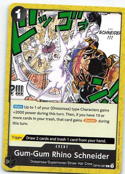 Gum-Gum Rhino Schneider - One Piece Card Game #OP10-097