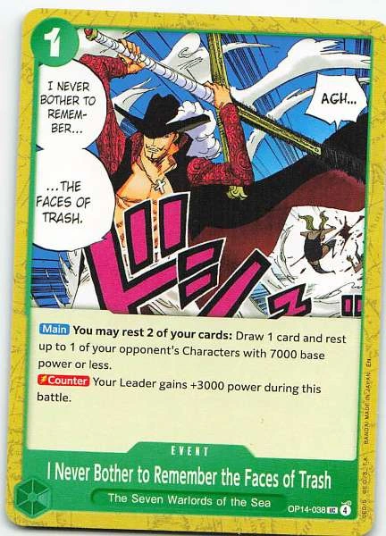 I Never Bother to Remember the Faces of Trash - Wings of the Captain #OP14-038