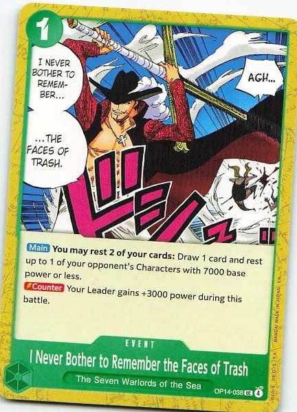 I Never Bother to Remember the Faces of Trash - One Piece Card Game #OP14-038