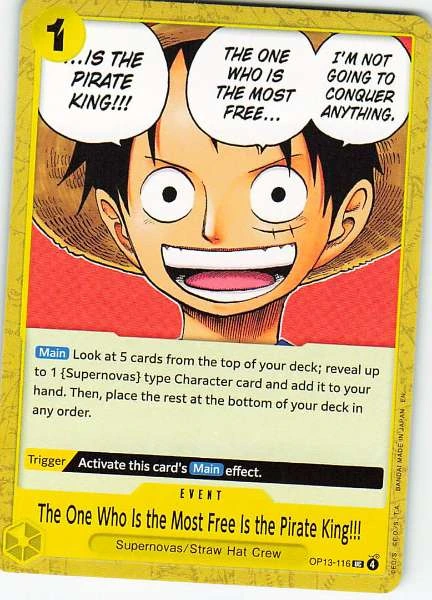 The One Who Is the Most Free Is the Pirate King!!! - One Piece Card Game #OP13-116