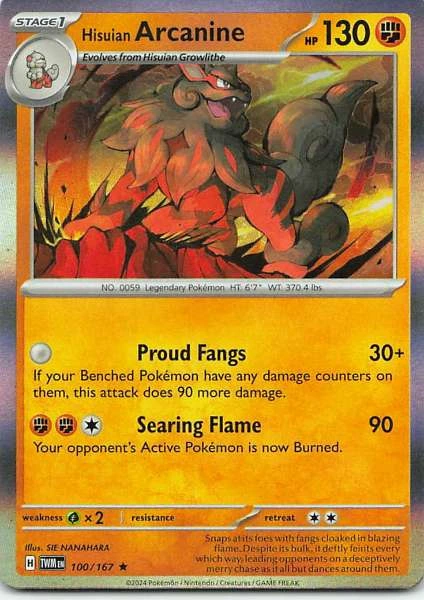 Hisuian Arcanine - Twilight Masquerade #100/167
