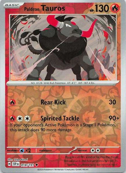 Paldean Tauros - Scarlet & Violet—Surging Sparks #018/191