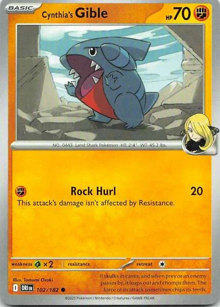Cynthia's Gible - Pokémon #102/182