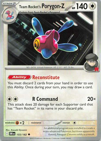 Team Rocket's Porygon-Z - Pokémon #155/182