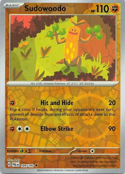 Sudowoodo - Pokémon Paldea Evolved #109/193