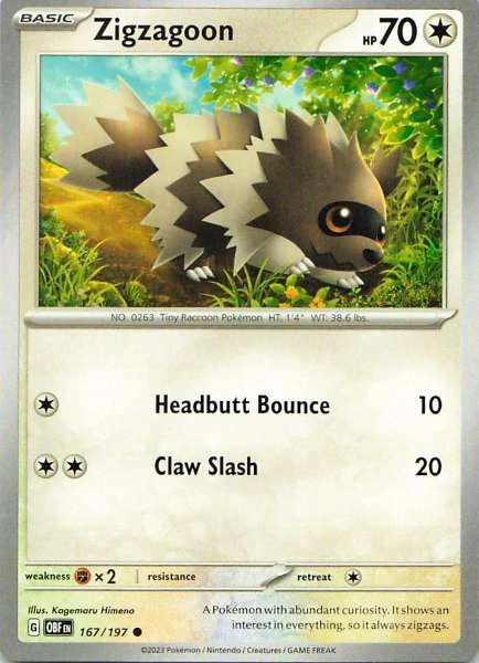 Zigzagoon - Obsidian Flames #167/197