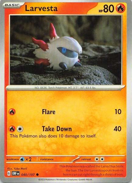 Larvesta - Pokémon Obsidian Flames #040/197