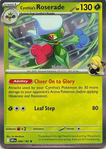 Cynthia's Roserade - Pokémon #008/182