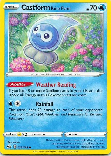 Castform Rainy Form - Chilling Reign #033/198