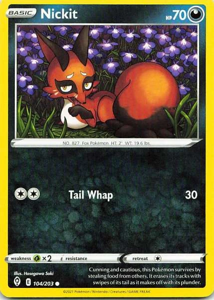 Nickit - Pokémon Evolving Skies #104/203