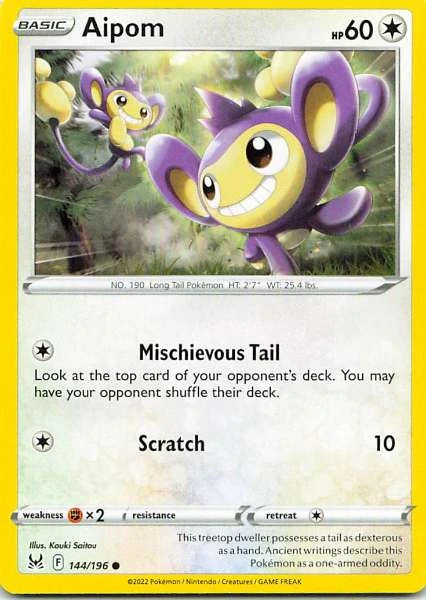 Aipom - Sword & Shield—Lost Origin #144/196