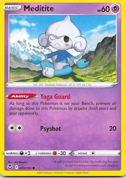 Meditite - Sword & Shield—Silver Tempest #072/195