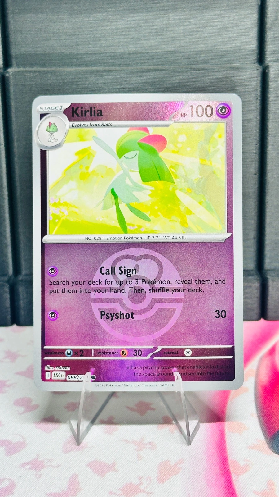 Kirlia #088 (love ball & energy symbol) - Ascended Heroes