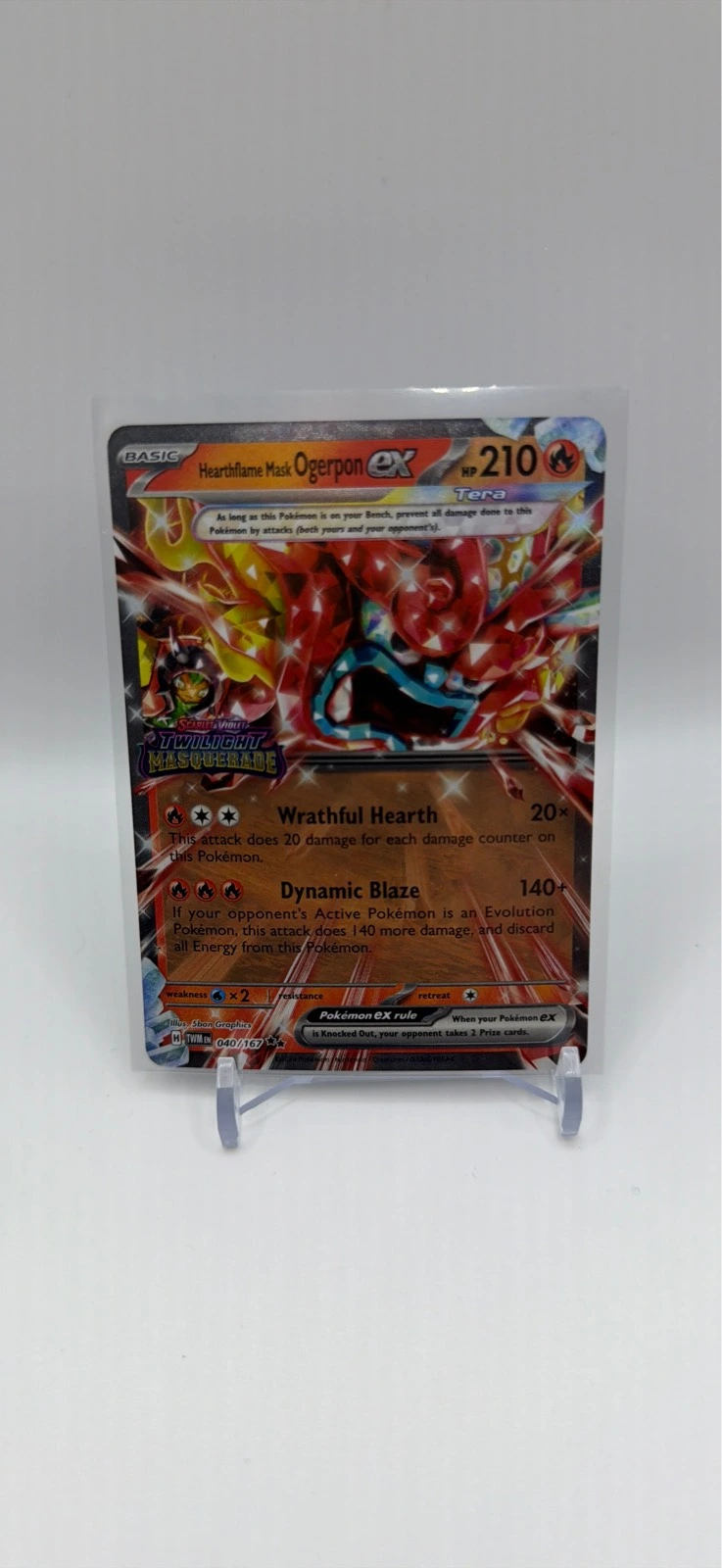 Hearthflame Mask Ogerpon ex Stamped - Twilight Masquerade #040/167