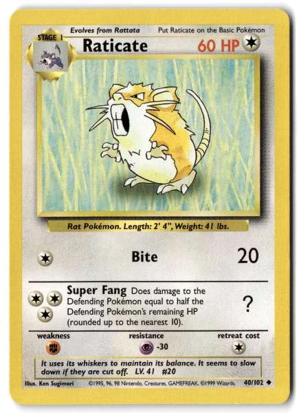 Raticate - Base Set #40/102