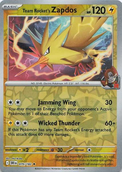 Team Rocket's Zapdos - Destined Rivals #070/182