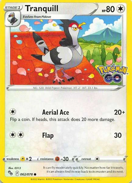 Tranquill - Pokemon GO #062/078
