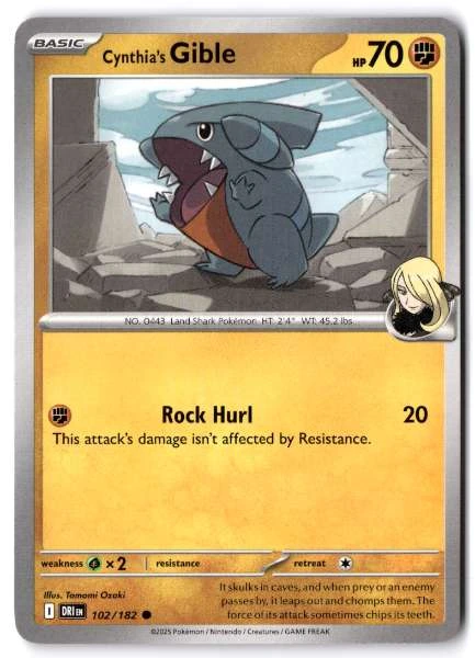 Cynthia's Gible - Destined Rivals #102/182