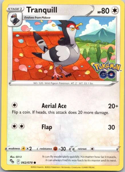 Tranquill - Pokémon GO #062/078