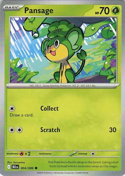 Pansage - Black Bolt #004/086