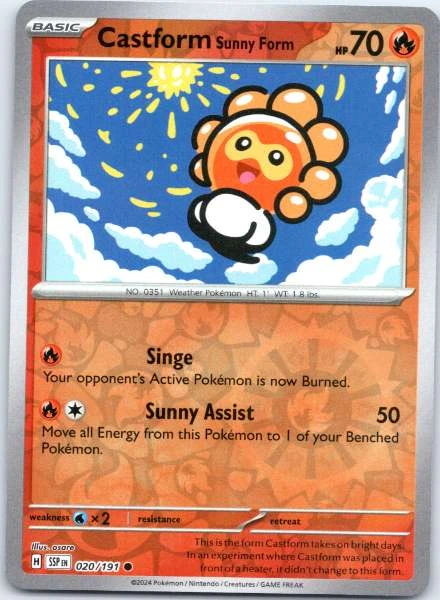 Castform Sunny Form - Surging Sparks #020/191