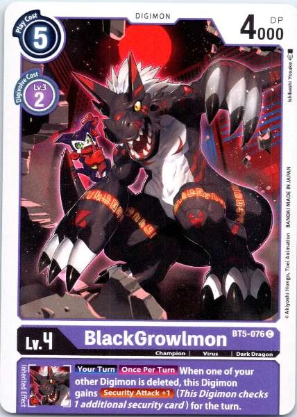 BlackGrowlmon - Battle of Omni #BT5-076