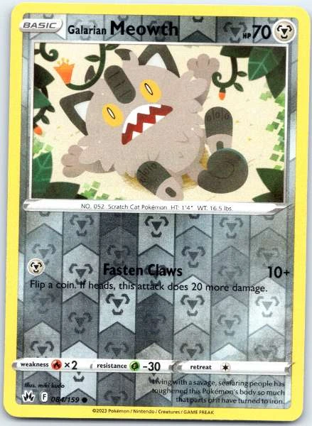 Galarian Meowth - Crown Zenith #084/159