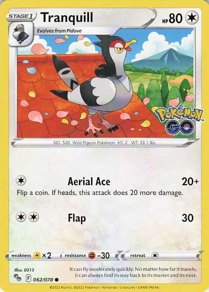 Tranquill - Pokémon GO #062/078
