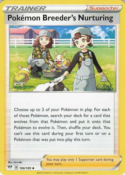 Pokémon Breeder's Nurturing - Darkness Ablaze #166/189