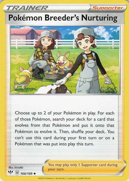Pokémon Breeder's Nurturing - Darkness Ablaze #166/189
