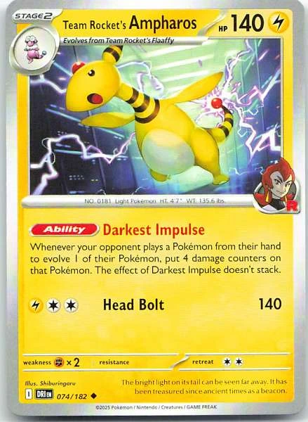 Team Rocket's Ampharos - Destined Rivals #074/182