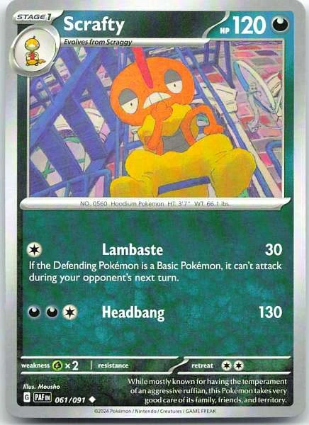 Scrafty - Paldean Fates #061/091