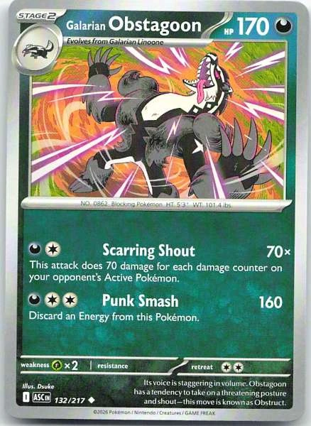 Galarian Obstagoon - Ascended Heroes #132/217