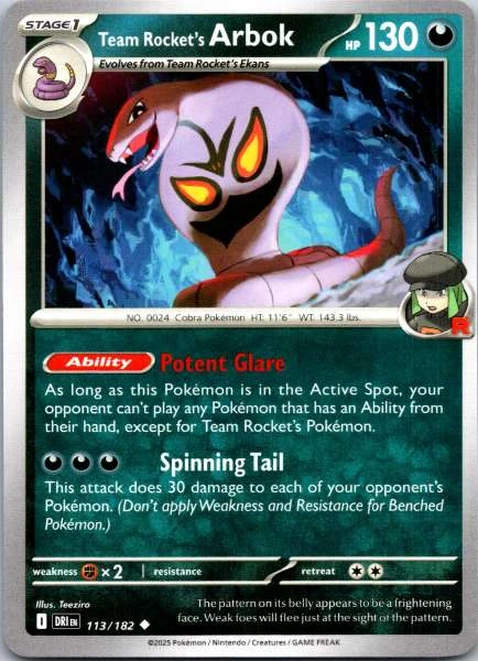 Team Rocket's Arbok - Destined Rivals #113/182